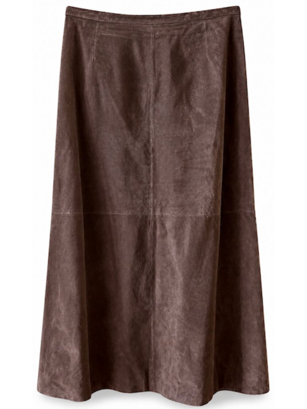Vintage 90s Bagatelle Chocolate Brown Suede Maxi Skirt 22 Plus Size Straight EUC